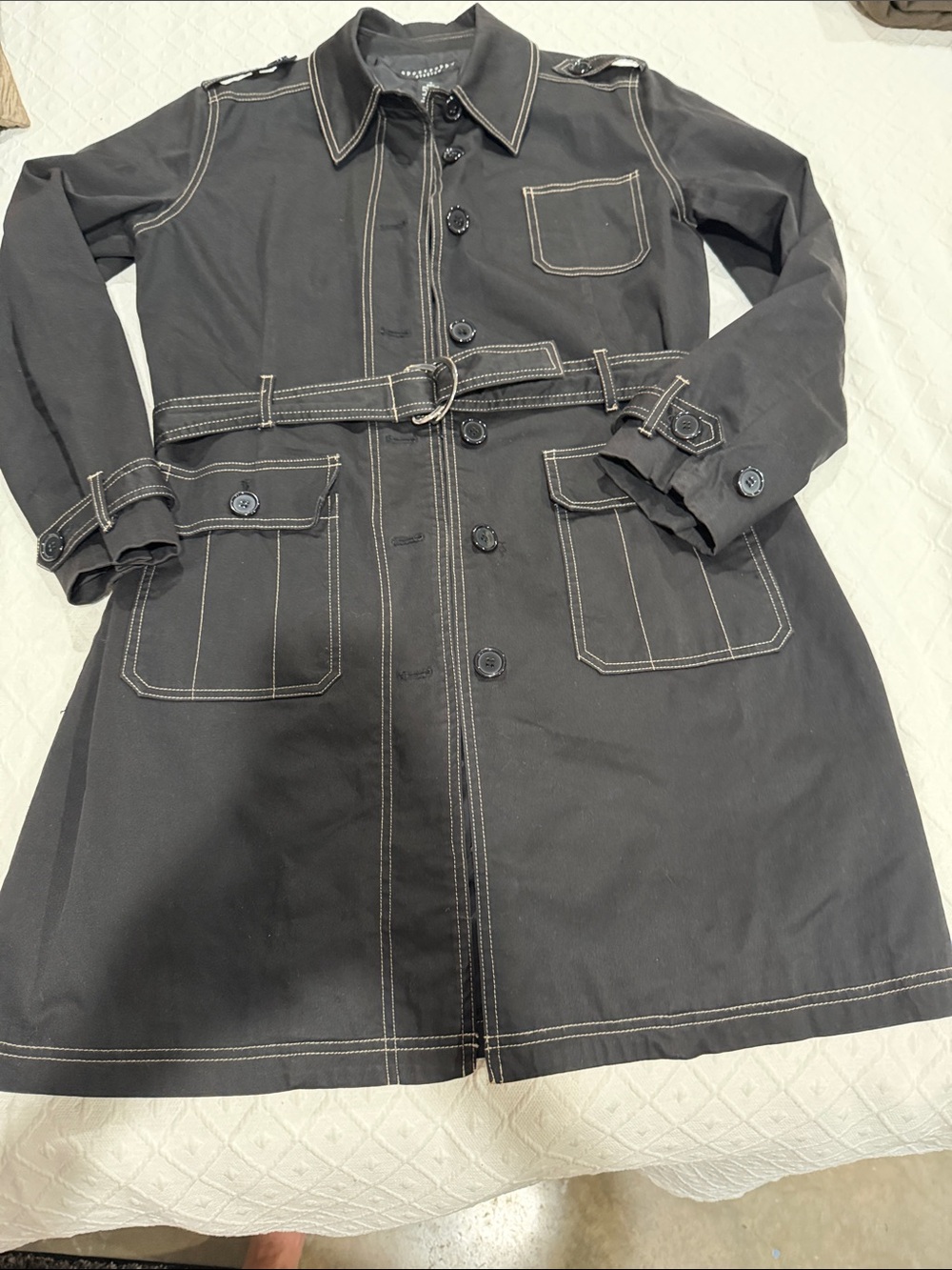 Apostrophe Black Jacket with White Topstitching - 10